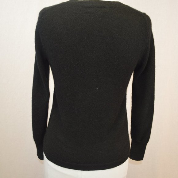 J. Crew 100% Cashmere black crew neck sweater - Picture 4 of 7